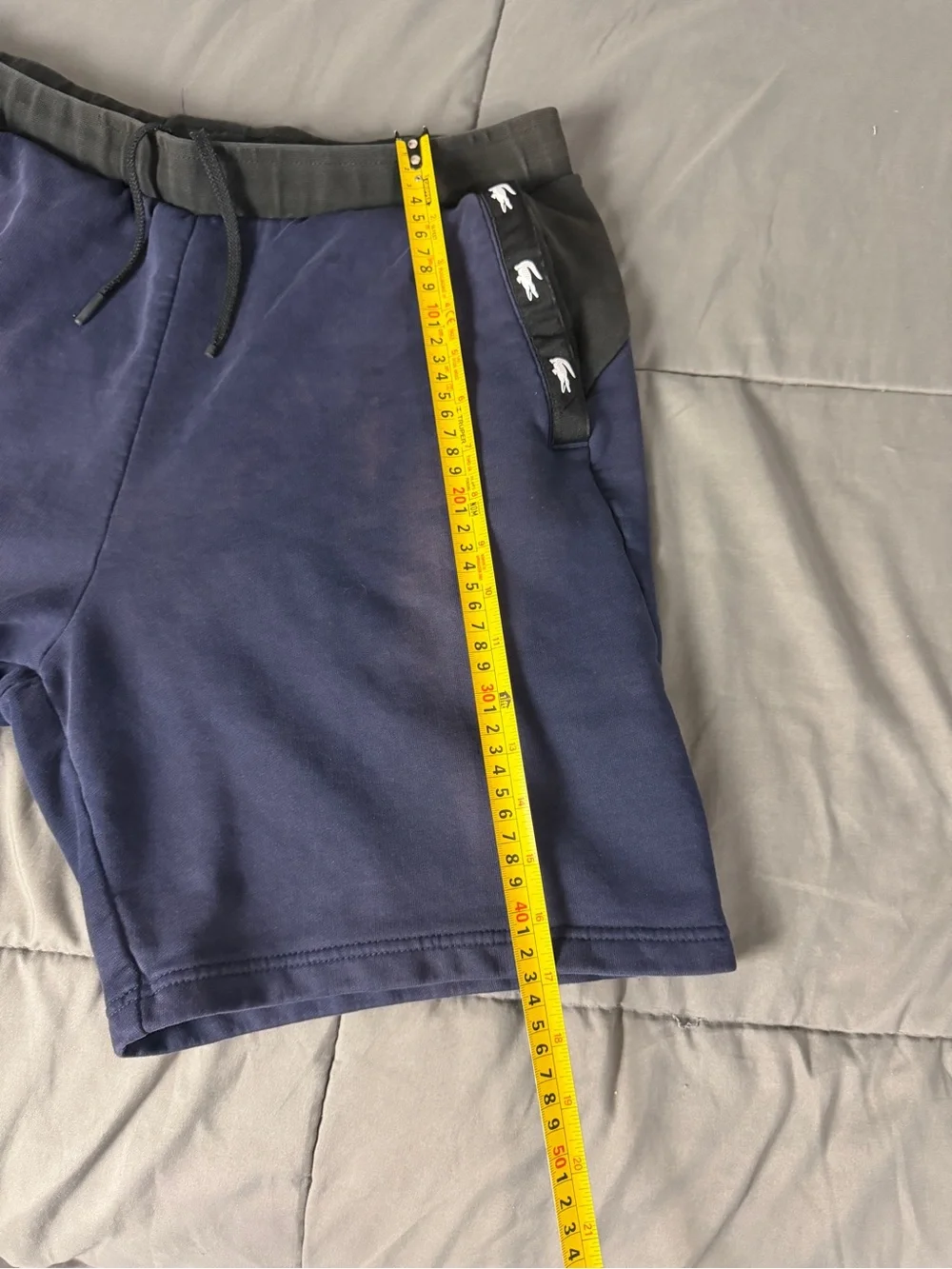 Lacoste Men’s Blue Fleece Drawstring Athletic Shorts Size L